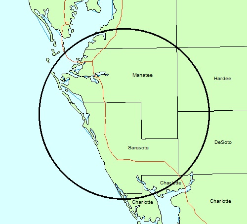 Map of the GSA service area